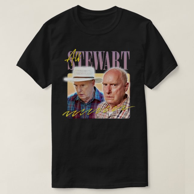 Camiseta Alf Stewart para casa longe dos anos 80, Arte esté (Frente do Design)