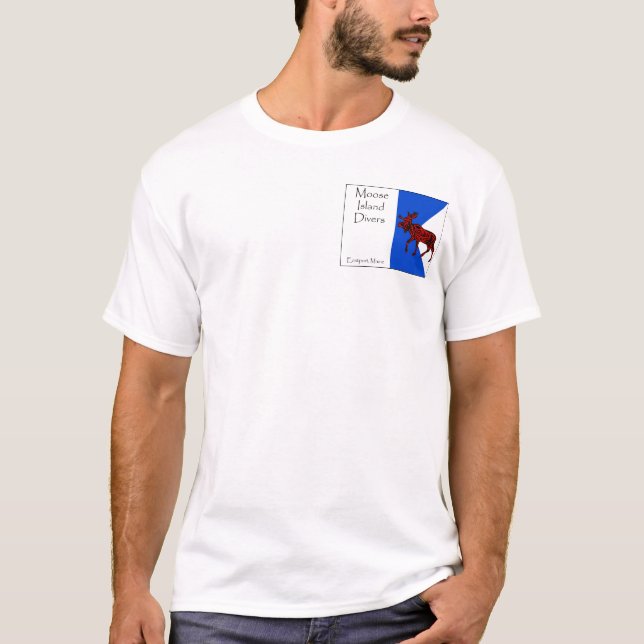 Camiseta Alfa da ilha dos alces - grande bandeira (Frente)