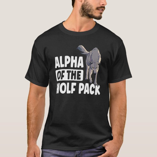 Camiseta Alfa Do Wolf Pack Para Um Lobo (Frente)