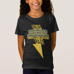 Camiseta Alfabetização em língua inglesa duplamente negativ