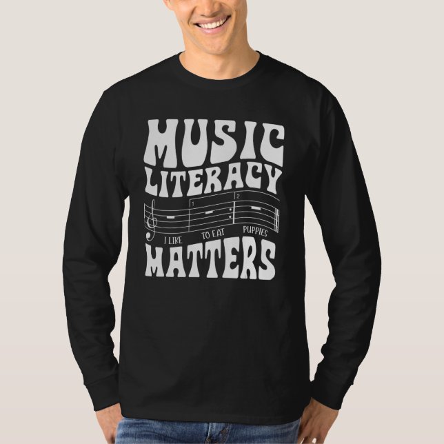 Camiseta Alfabetização Musical Importa Eu Gosto de Comer Fi (Frente)