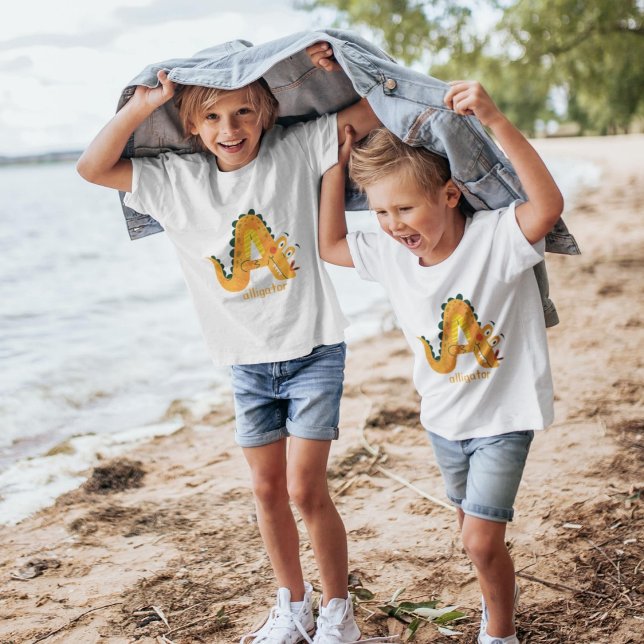 Camiseta Alfabeto Animal A Para Alligador (Criador carregado)