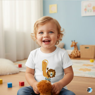 Camiseta Alfabeto Animal L Para Leão