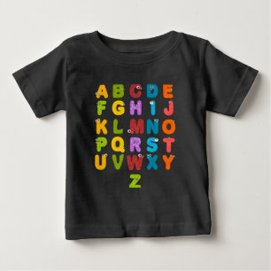 Camiseta alfabeto Animal Letters Jardim Zoológico Crianças