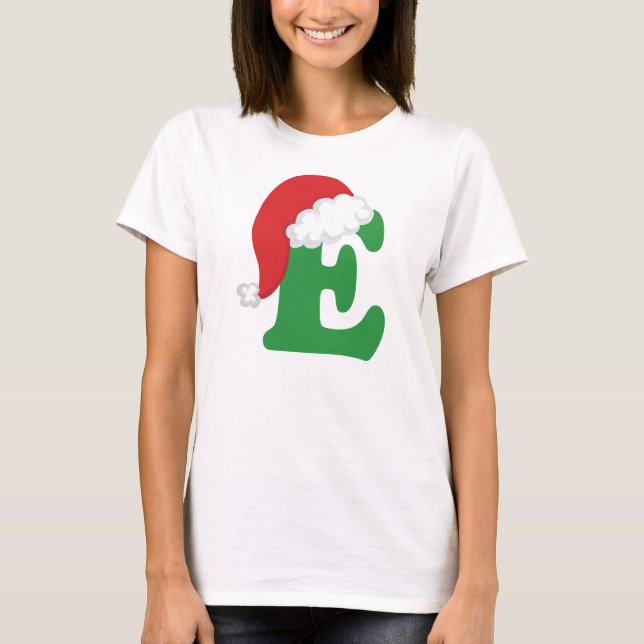 Camiseta Alfabeto da letra E do Natal (Frente)