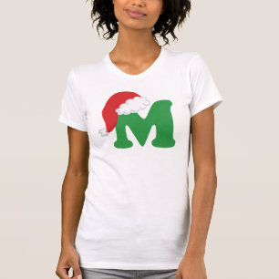 Camiseta Alfabeto da letra M do Natal