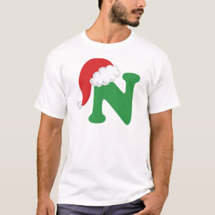 Camiseta Alfabeto da letra N do Natal
