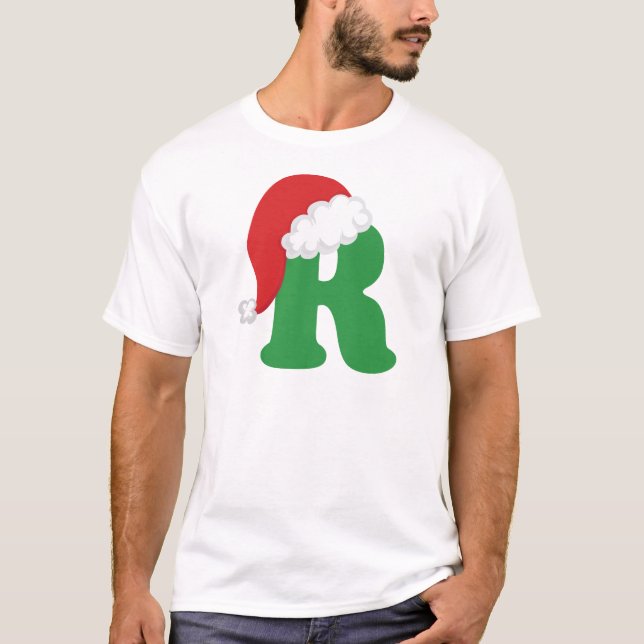 Camiseta Alfabeto da letra R do Natal (Frente)