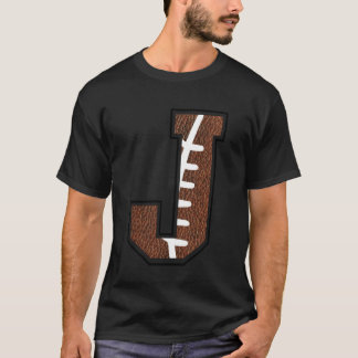 Camiseta Alfabeto de Futebol Monograma Letra Inicial J