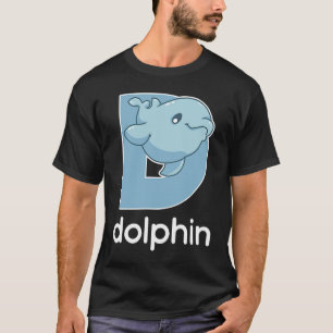 Camiseta Alfabeto de Golfinho Carta Animal Marinho Peixe Cr