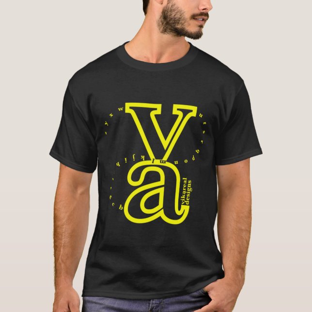 Camiseta Alfabeto de Vikareal (milho) (Frente)