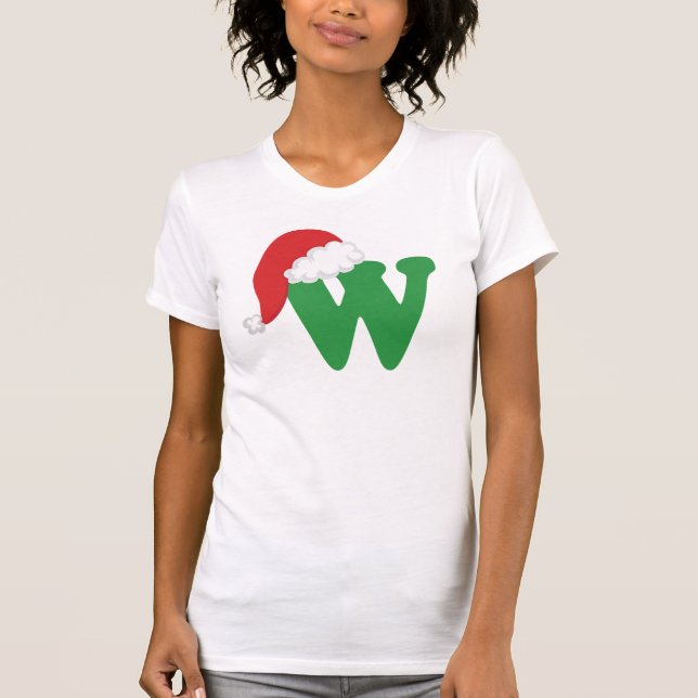 Camiseta Alfabeto de W da letra do Natal (Frente)