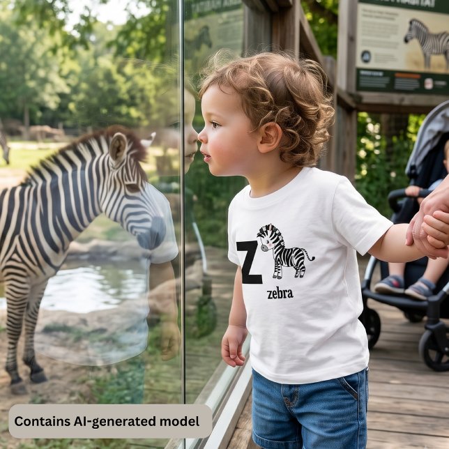 Camiseta Alfabeto de Zebra Fofo (Criador carregado)