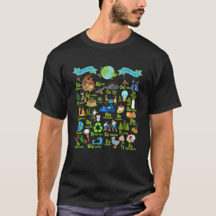 Camiseta Alfabeto Dia da Terra Todos os dias ABCs salvam pl