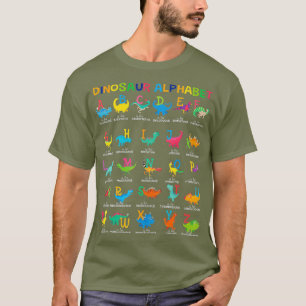 Camiseta Alfabeto Dinossauro - Colorido De Volta À Escola