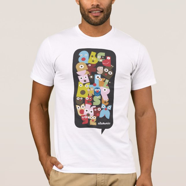 Camiseta alfabeto do akamundo (Frente)