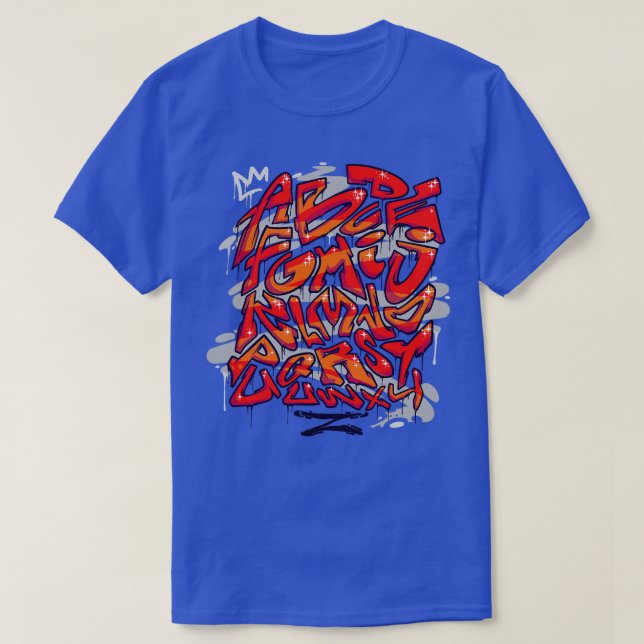 Camiseta Alfabeto do grafite 2 (Frente do Design)