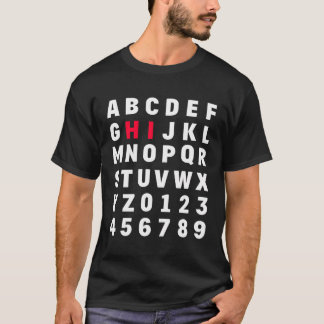 Camiseta Alfabeto E Números Crianças Professor Abcs Hi