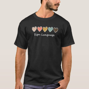 Camiseta Alfabeto em ASL Americano Professor de ASL Cantand
