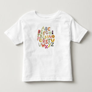 Camiseta Alfabeto fruta e Veggie - Comida ABC -