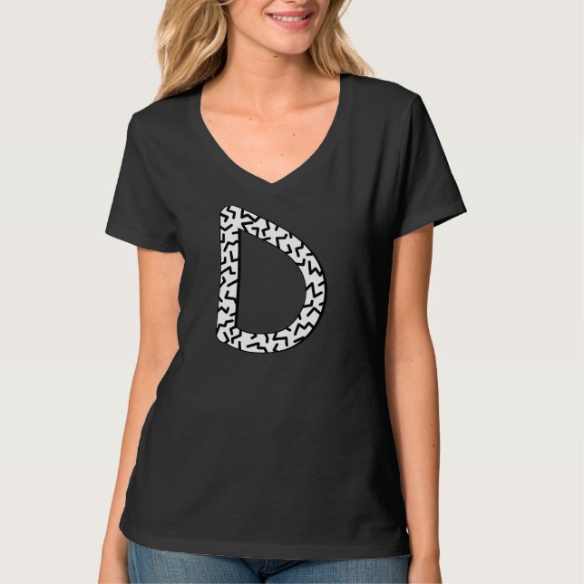 Camiseta alfabeto jaggy D (Frente)