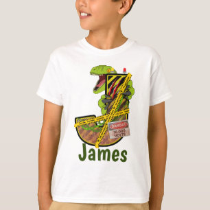 Camiseta Alfabeto Jurássico Nome Personalizado da Letra