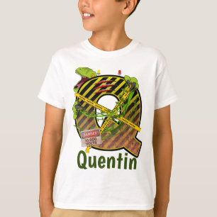 Camiseta Alfabeto Jurássico   Nome Personalizado da Letra 