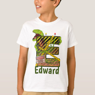 Camiseta Alfabeto Jurássico Nome Personalizado da Letra