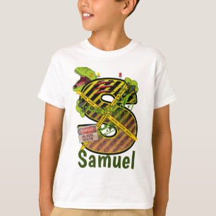 Camiseta Alfabeto Jurássico Nome Personalizado da Letra