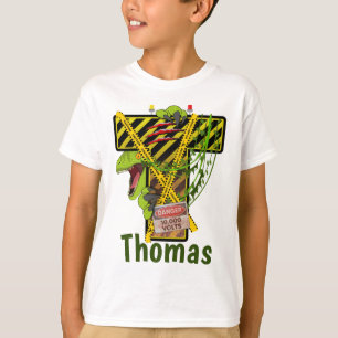 Camiseta Alfabeto Jurássico   Nome Personalizado da Letra 