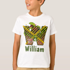 Camiseta Alfabeto Jurássico | Nome Personalizado da Letra I