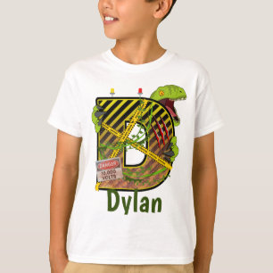 Camiseta Alfabeto Jurássico   Nome Personalizado da Letra I