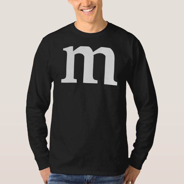 Camiseta Alfabeto Letra M Minúscula (Frente)
