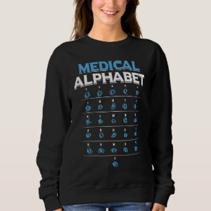Camiseta Alfabeto Médico Doutor Estudantes de Medicina Dout