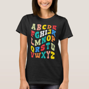 Camiseta Alfabeto Olá De Volta à Escola ABCs Pré K Jardim d