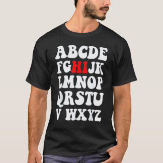 Camiseta Alfabeto Olá De Volta à Escola Pré K Jardim de Inf
