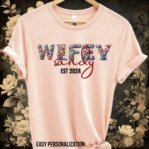 Camiseta Alfabeto Pastel Wifey-Floral Personalizado por Wif
