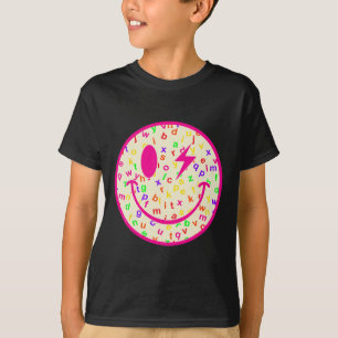 Camiseta Alfabeto Rosto Feliz De Volta à Escola Professor R