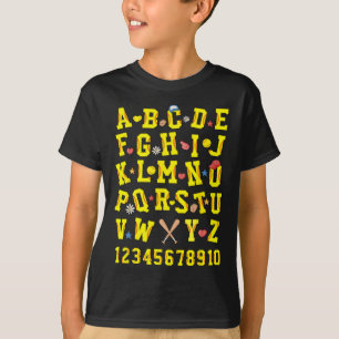 Camiseta Alfabeto Softll Abc Números Letras Crianças Menino
