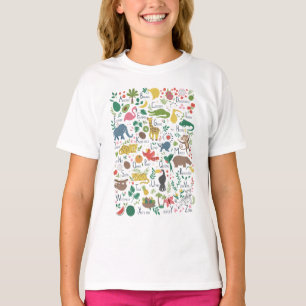 Camiseta Alfabeto tropical para crianças