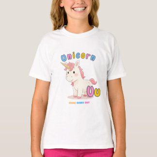 Camiseta alfabeto “U é para Unicórnio” – Cresça To