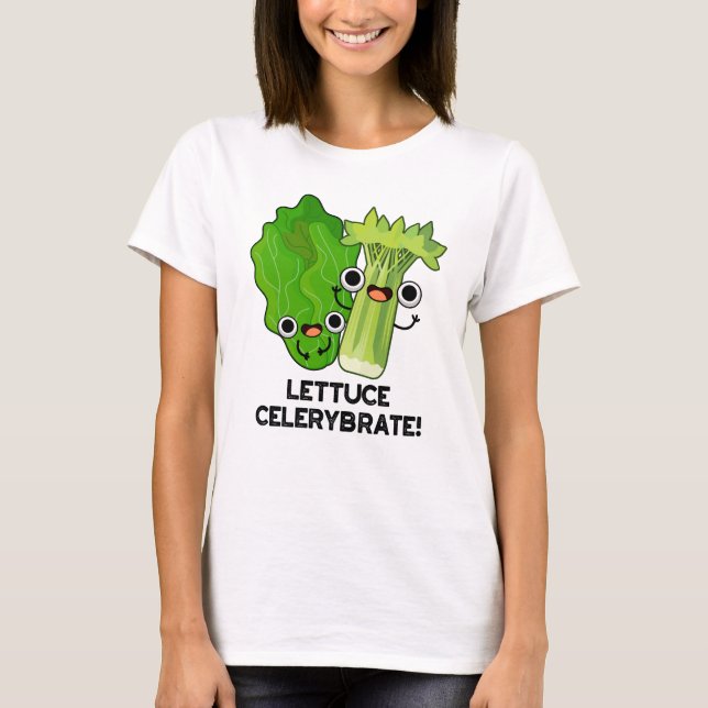 Camiseta Alface Celerybrate Funny Veggie Pun (Frente)