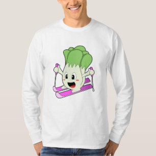 Camiseta Alface como esquiador com esqui