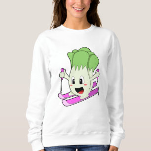 Camiseta Alface como esquiador com esqui