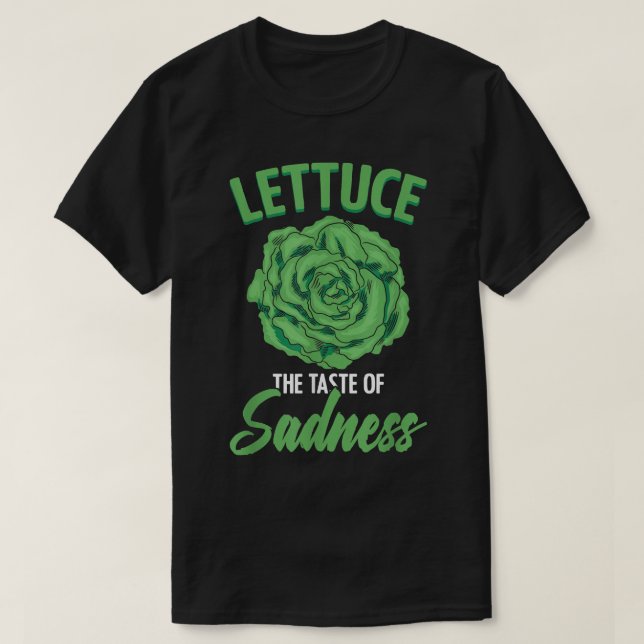 Camiseta Alface Gosto de Tristeza Comida vegetariana (Frente do Design)