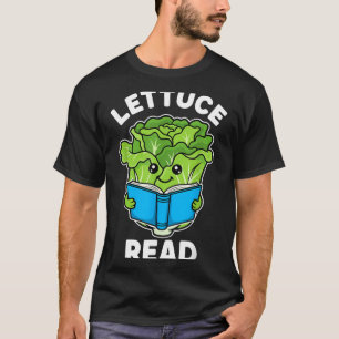 Camiseta Alface leia kawaii alface livro de leitura engraça