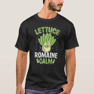 Camiseta Alface Romana Calmo Divertido Amante de Jardim de