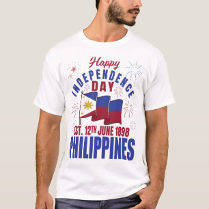 Camiseta Alfinete da Bandeira das Filipinas Dia da Independ
