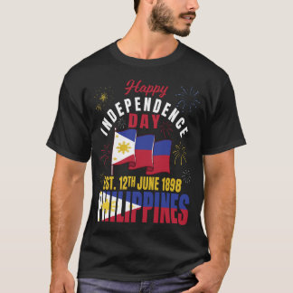 Camiseta Alfinete da Bandeira das Filipinas Dia da Independ