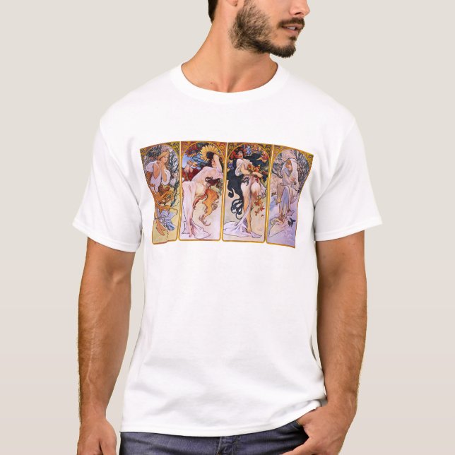 Camiseta Alfons Mucha ~ As quatro estações (Frente)